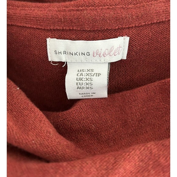 Shrinking Violet | Women's Red Long Sleeve Cowl Neck Tunic Sweater Size XS - Picture 5 of 5